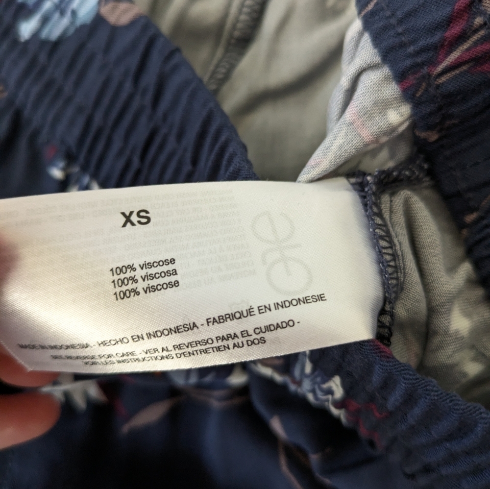 NWT JESSICA‎ SIMPSON Navy Blue Floral "CADIE" PULL ON PANTS XS - Picture 5 of 11